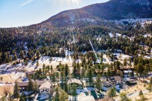an aerial view of a resort in the snow at Mountain Love Views in Estes Park