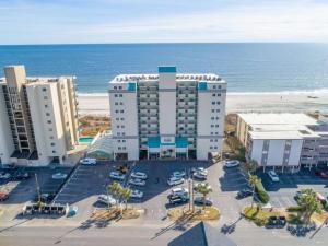an aerial view of a hotel near the ocean at Pinnacle #503 Oceanfront*Enclosed Outdoor Pool*NEW Updates!, 2022 Updates-Pinnacle #503 OceanFront*E in Myrtle Beach