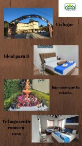 un collage de fotos de una habitación de hotel en Finca Hotel Zona Franca en Rionegro