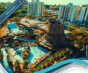 a view of a resort with a water park at Spazzio diRoma RM Hospedagem com Acesso Acqua Park/Splash in Caldas Novas