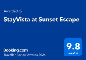 a screenshot of a screen with the text emailed to stay visa at sunset escape at Sunset Escape by VEO - Part of StayVista in Jodhpur
