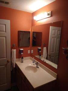a bathroom with a sink and a large mirror at Avalon Stay 7 nights minimum booking in Jacksonville