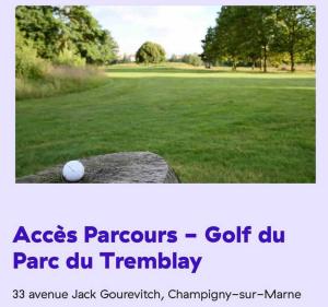 een screenshot van een golfbaan met een golfbal bij Studio 1 Adorable studio neuf en bord de Marne 5kms Paris in Champigny-sur-Marne
