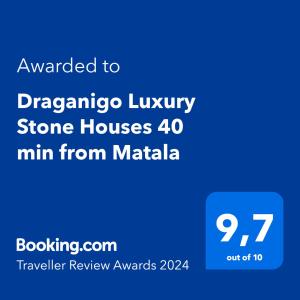 Draganigo Luxury Stone Houses 40 min from Matala tanúsítványa, márkajelzése vagy díja