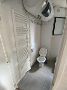 a small bathroom with a toilet and a window at Appartement T3 50m² - 6 pers. - Barcelonnette in Barcelonnette