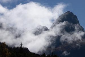 a mountain obscured by clouds in the sky at Appartement T3 50m² - 6 pers. - Barcelonnette in Barcelonnette