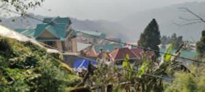 een groep huizen en gebouwen in een stad bij Royoporus Taktsang Darjeeling in Darjeeling