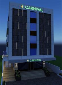 een weergave van een gebouw met een autoverhuurbord erop bij HOTEL CARNIVAL in Parbhani