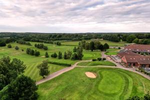 an aerial view of the golf course at the resort at Wensum Valley Hotel Golf and Country Club in Norwich