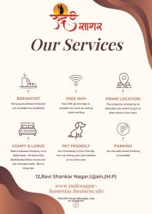 um design de brochura para os nossos serviços em Rudrasagar Homestay em Ujaim