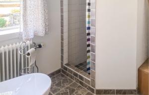 a bathroom with a toilet and a shower at Stunning Home In Visby With Wifi in Vall