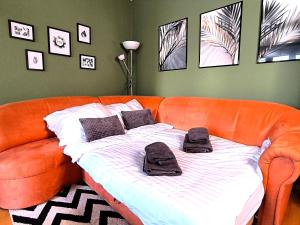 Кровать или кровати в номере Apartmán Green