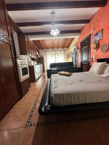 Uma cama ou camas num quarto em Monolocale con vista su Castellammare e Netflix