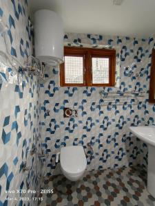 a bathroom with a toilet and a sink at Royal galaxy in Pahalgām