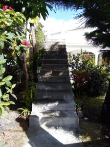a set of stone stairs in front of a house at STUDIO / HAUT DE VILLA / / VUE SUR MER / SALONORAT in Bouillante