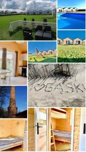 a collage of pictures of houses andyards at Wczasowa Gąska in Gąski