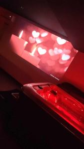 a red light on the back of a car at La Secrète in Barlin