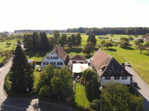 an aerial view of a house with a yard at Traumschloss für Feste & Feiern in Langrickenbach