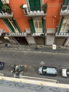 an aerial view of a street in front of a building at B&B La Canzonetta in Naples