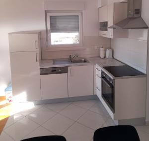 Kuhinja oz. manjša kuhinja v nastanitvi Pere Apartment