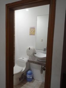 Koupelna v ubytování Hotel Damys