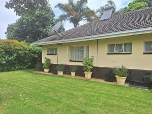 a house with potted plants in front of it at Charming 6-Bed House with Swimming Pool in Harare in Harare