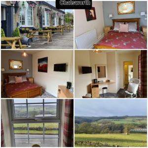 a collage of four pictures of a bedroom and a room at The Shady Oak B&B in Highpeak Junction