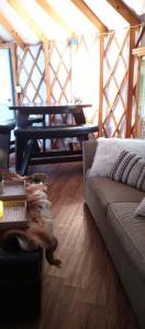 Zona de estar de Madison's ONLY yurt experience!