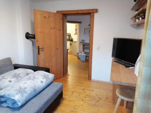 a living room with a couch and a flat screen tv at Apartment Martina in Telfs