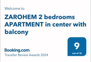 Certifikát, ocenenie alebo iný dokument vystavený v ubytovaní ZAROHEM 2 bedrooms APARTMENT in center with balcony