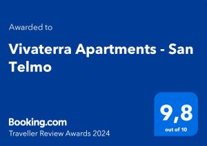 Sertifikatas, apdovanojimas, ženklas ar kitas apgyvendinimo įstaigoje Vivaterra Apartments - San Telmo matomas dokumentas