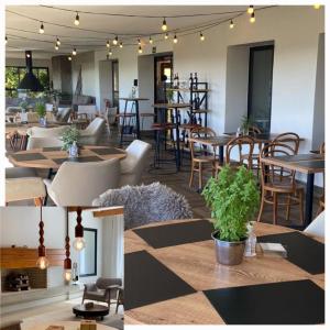a restaurant with tables and chairs in a room at Carpe Diem Boutique - Piscina Aquecida in Campos do Jordão