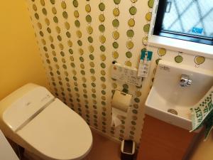 łazienka z toaletą i umywalką w obiekcie IIIホーム w mieście Shijonawate