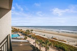 a view of the beach from the balcony of a condo at 441 Landmark Resort in Myrtle Beach