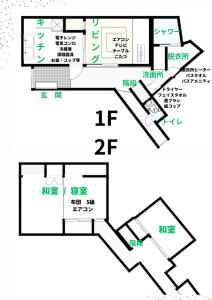 planta de una casa en 福井駅から徒歩2分の1棟貸切民泊 最低限 en Fukui