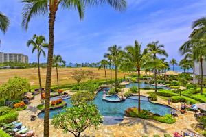 an aerial view of a resort with palm trees at Ko Olina Beach Villas B506 in Kapolei