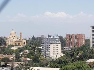 聖地亞哥的住宿－Suit vista despejada，享有城市和高楼的景色