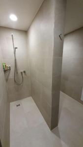 a bathroom with a shower stall and a shower at DHG Luxury Apartments Zurich-Wollishofen in Zurich