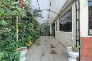 a greenhouse with plants and pots in a building at Amazinn Villa in Lonavala