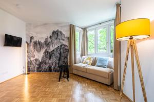 Televízia a/alebo spoločenská miestnosť v ubytovaní Apartment Sonnleitner