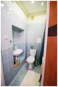 uma casa de banho com um WC e um lavatório em Color 24 Apartament V em Stalowa Wola