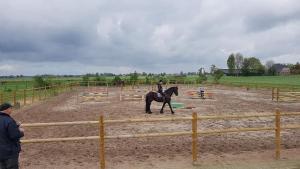 a person riding a horse in an arena at Camping Eefting in Rohel