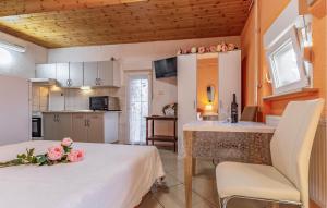 Kuchyň nebo kuchyňský kout v ubytování Studio Apartment In Medulin