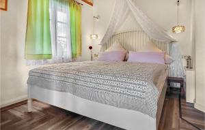 a bedroom with a white bed with a canopy at Pet Friendly Home In Sehlen With Wifi in Sehlen