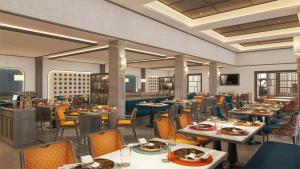 a rendering of a restaurant with tables and chairs at Ekante Bliss Tirupati - IHCL SeleQtions in Tirupati