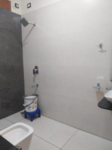 a bathroom with a toilet and a sink at Padmaa Hampi Echo Villa in Hampi