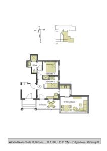 ボルクムにあるPier17 Appartement 2の家の間取り図 +6枚の写真