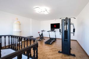 a gym with cardio equipment in a room at Savoia Luxury Penthouse in Rome