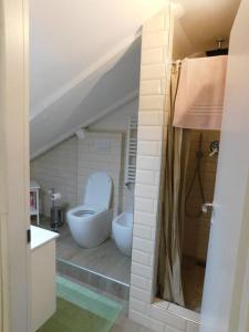 een badkamer met een toilet en een wastafel bij Maison Mirt in Bologna