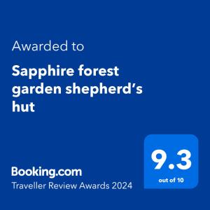 a screenshot of a phone screen with the text wanted to sapphire forest garden at Sapphire forest garden shepherd’s hut in Church Stretton
